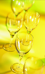 Image showing coloured wine glasses