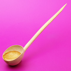 Image showing wooden spoon with water