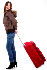 Image showing Happy tourist woman