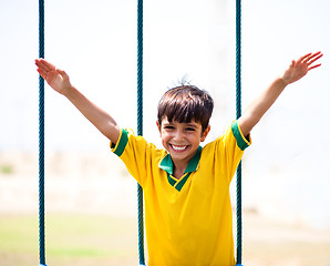 Image showing Little boy having fun