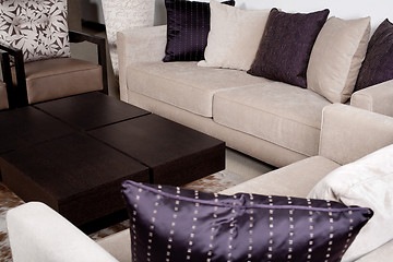 Image showing Modern fabric couch