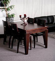 Image showing Modern dining table in an stylish house