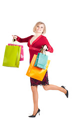 Image showing Beautiful woman with shopping bags