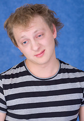 Image showing Young man with dishevelled hair