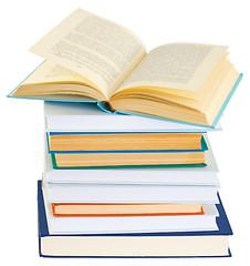Image showing Pile of books on a white background