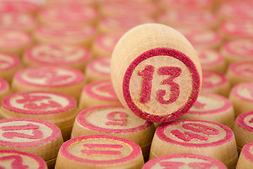 Image showing Counter of a bingo with number thirteen