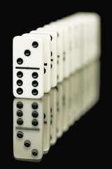 Image showing Bones of dominoes on a black background