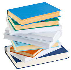 Image showing Pile of books on a white background