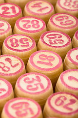 Image showing Wooden counters of bingo