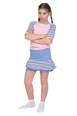 Image showing Offended girl isolated on a white background