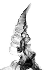 Image showing Abstract fume vertical swirl on white