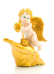 Image showing Beautiful angel with shell