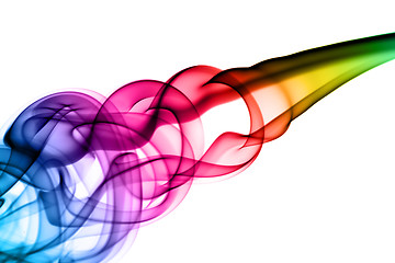 Image showing Bright colorful smoke Abstraction on white
