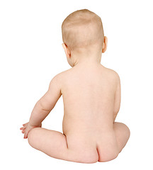 Image showing Baby to sit a back to us