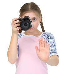 Image showing little girl with the camera