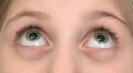 Image showing Very big green girl's eyes