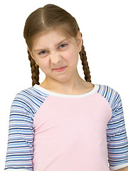 Image showing Wrinkled girl in a T-shirt