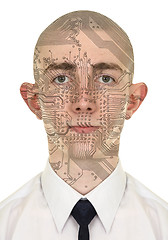 Image showing Person with a circuit computer skin