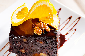 Image showing chocolate and walnuts cake