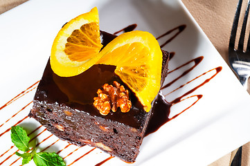 Image showing chocolate and walnuts cake