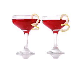Image showing Photo of two Cosmopolitan cocktails 