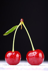 Image showing Two cherries