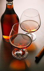 Image showing Glasses of cognac 