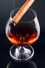 Image showing Glass of cognac 