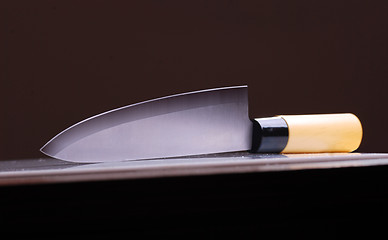 Image showing Kitchen knife on dark background