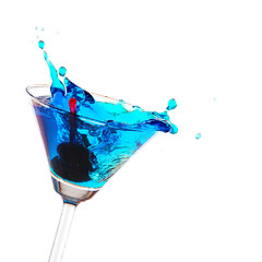 Image showing blue cocktail splashing