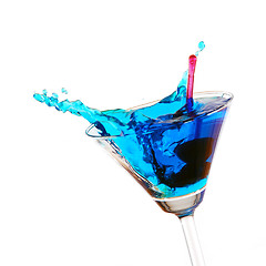 Image showing blue cocktail splashing