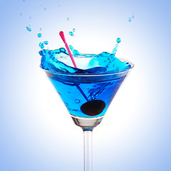 Image showing blue cocktail splashing