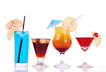 Image showing Colorful cocktails 