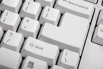 Image showing Keyboard with a big empty button