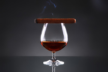 Image showing Glass of cognac 