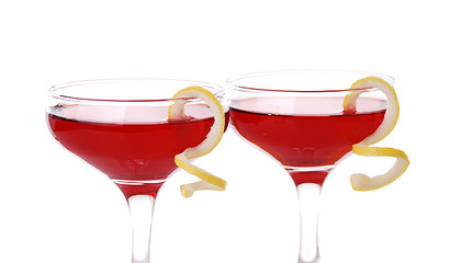 Image showing Photo of two Cosmopolitan cocktails 
