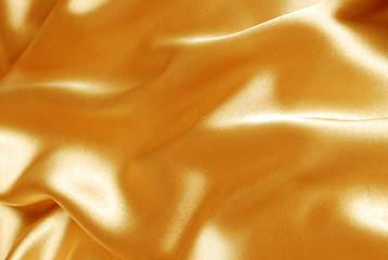 Image showing Smooth elegant golden satin