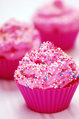 Image showing Pink cupcake 