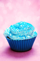 Image showing Blue cupcake