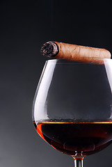 Image showing Glass of cognac 