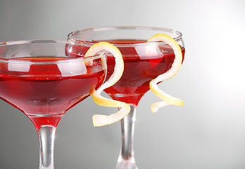 Image showing Photo of two Cosmopolitan cocktails 