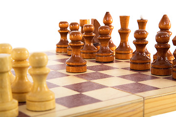 Image showing Chess wooden board with figures