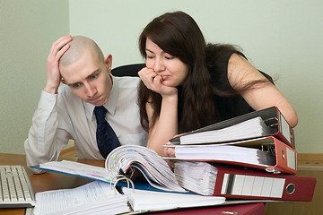 Image showing Bookkeeper and the secretary on a workplace