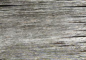 Image showing Old gray cracked wooden horizontal background