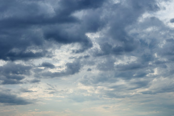 Image showing Sky with heavy dark clouds