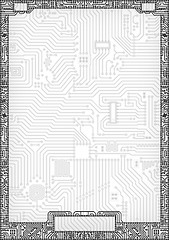 Image showing Hi-tech abstract circuit board blank frame