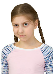 Image showing Skeptical teenager girl