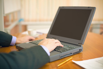 Image showing Business people planning on the laptop