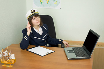 Image showing Girl in a sea uniform