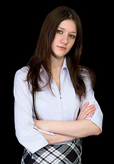 Image showing Portrait of the serious beautiful girl